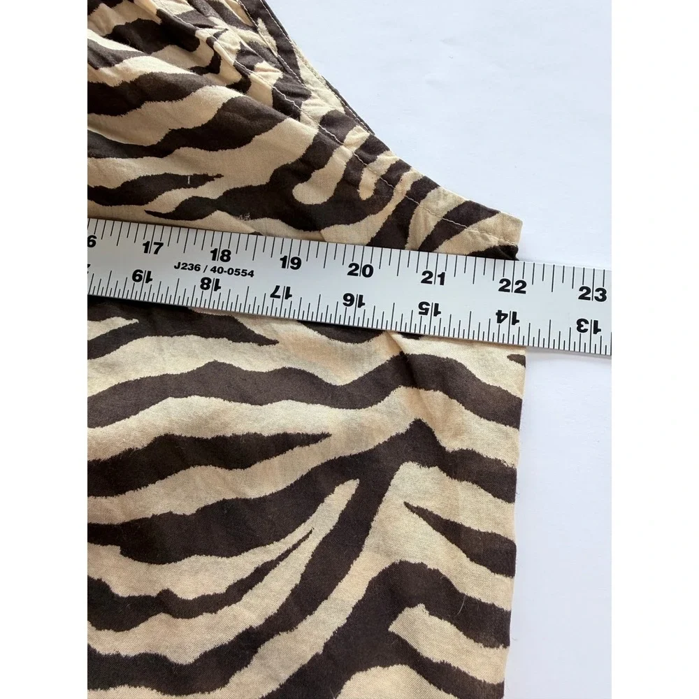 J.Crew Zebra Print Beach Cover-Up Dress Women‎ Size Medium Tan Black BK554